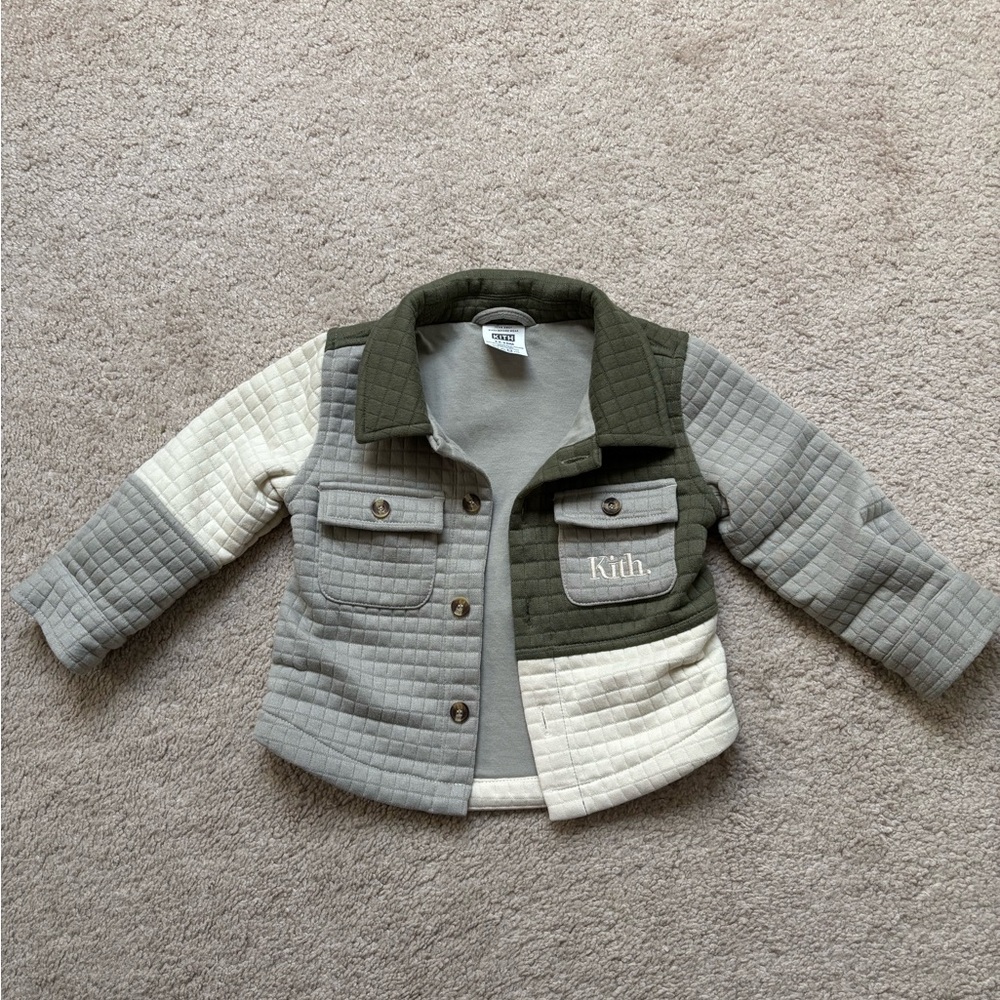 Kith Quilted Jacket in Olive and Cream